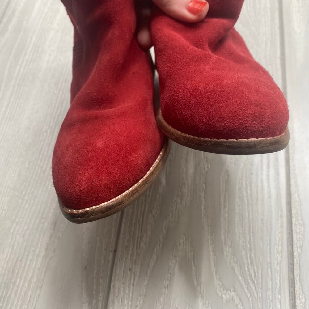 Seychelles Red Score Suede Booties Size 6.5 - Picture 8 of 11